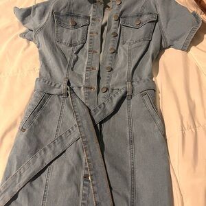 Stylish Denim Button-Up Dress